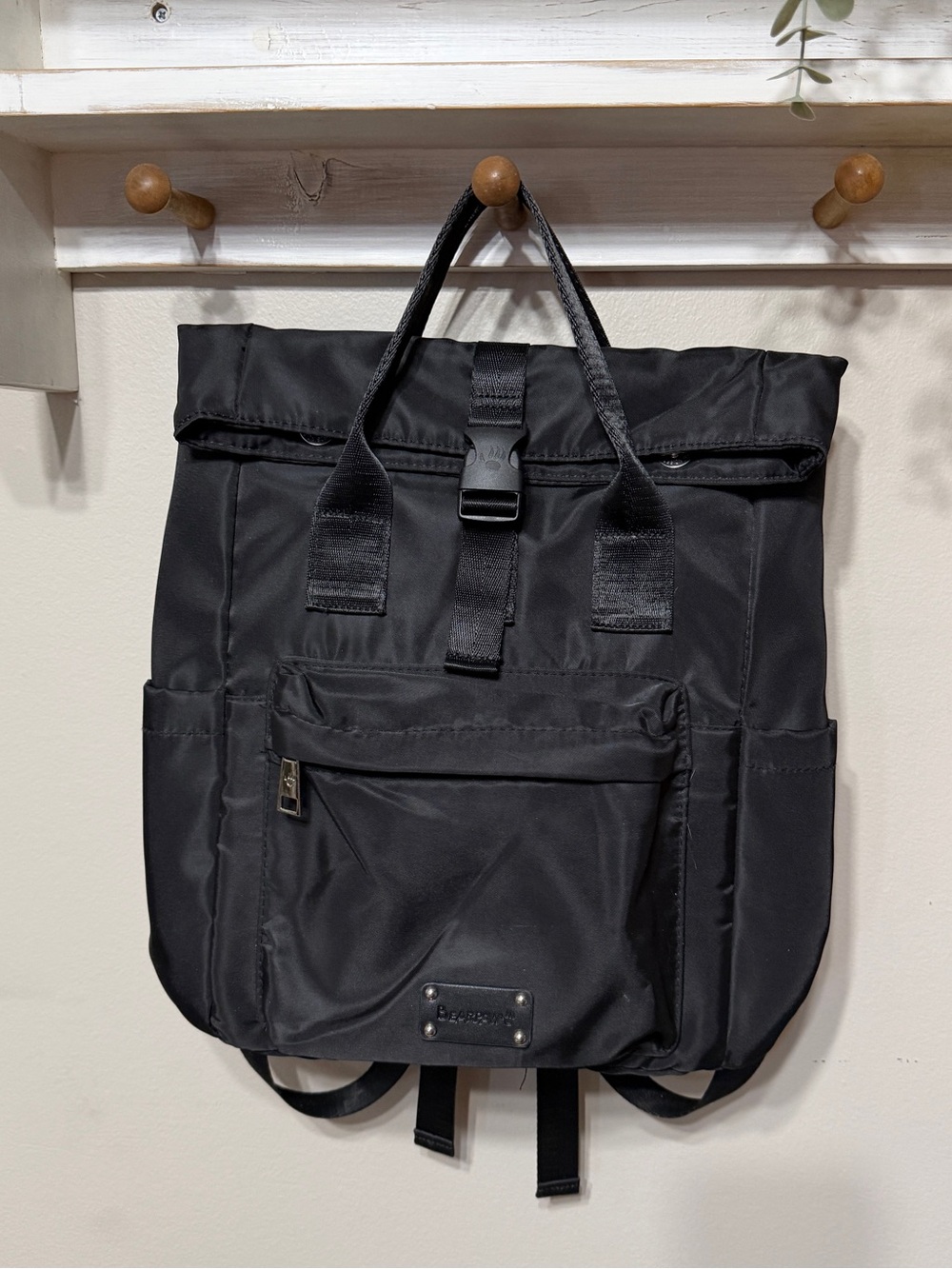 Bearpaw Nylon Backpack Purse ~ Black